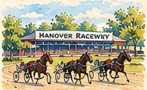 Watercolour illustration of Hanover Raceway